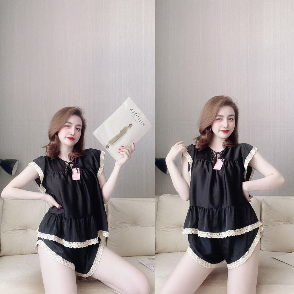 Đồ ngủ nữ❣️FREE SHIP❣️Đồ ngủ sexy lụa Satin cao cấp mềm mại xinh xắn &lt; 70kg