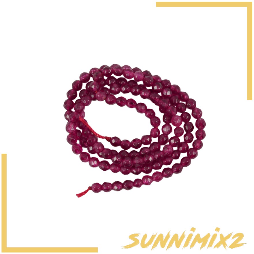Chuỗi hạt đá ngọc bích màu ruby tròn xỏ lỗ 15 inch/ 8mm