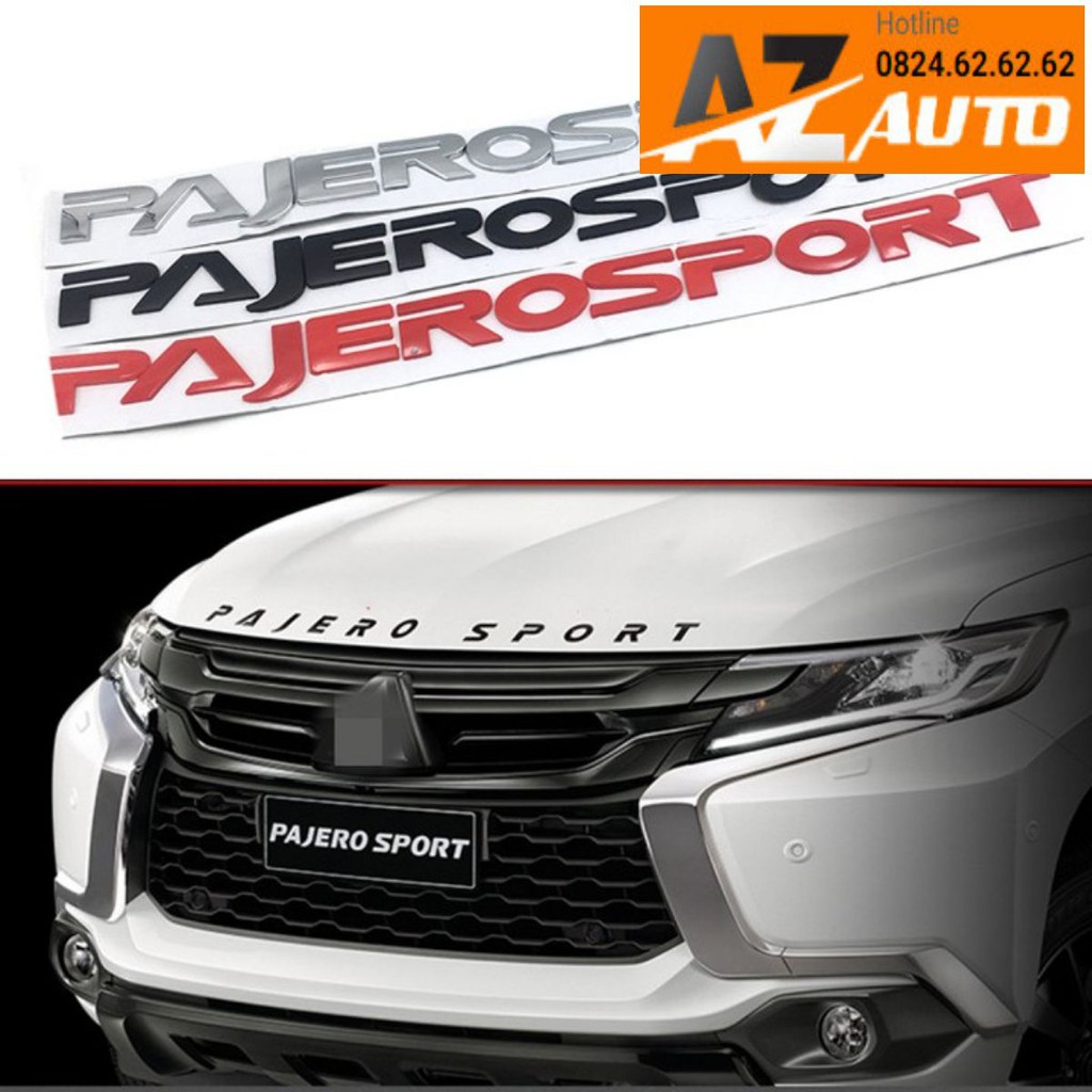 Logo chữ PAJERO SPORT nổi dán trang trí xe Mitsubishi Pajero hàng cao cấp