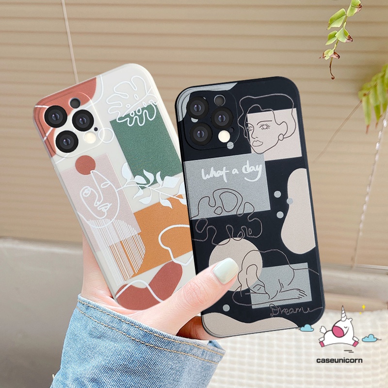 Ốp điện thoại TPU dẻo hình khuôn mặt nghệ thuật thích hợp cho IPHONE 11 12 13 PRO MAX 6 6S 7 8 PLUS X XR XS MAX SE