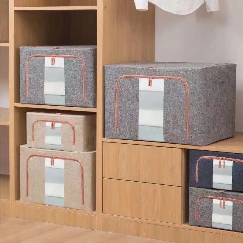 Hộp Đựng Quần Áo Bằng Vải Lanh Cotton 18l ttm239