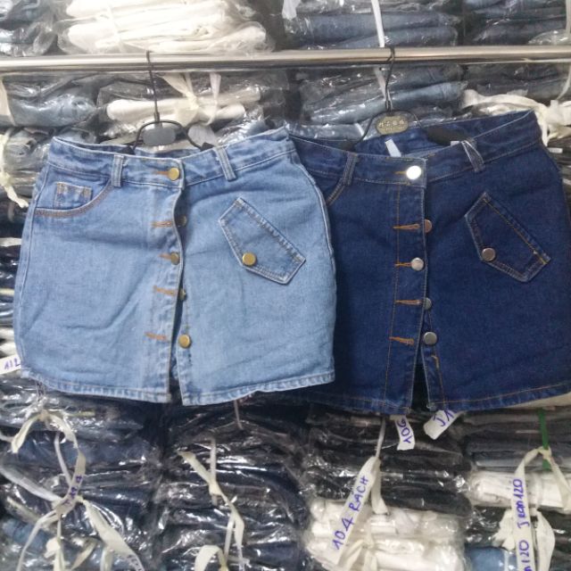 Quần váy sort jean phối nút giữa - sortYBG1000 | BigBuy360 - bigbuy360.vn