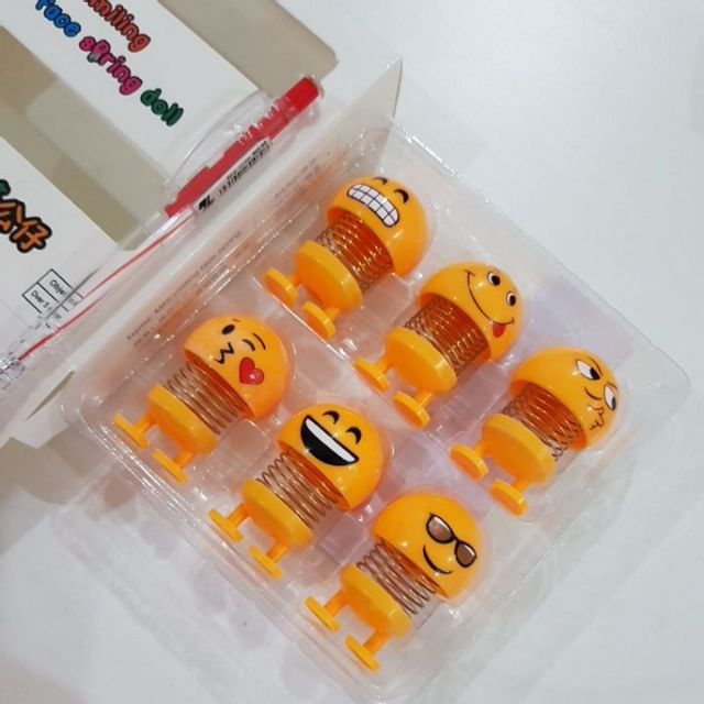 Combo 6 emoji nhún mặt cười lò xo siêu cute