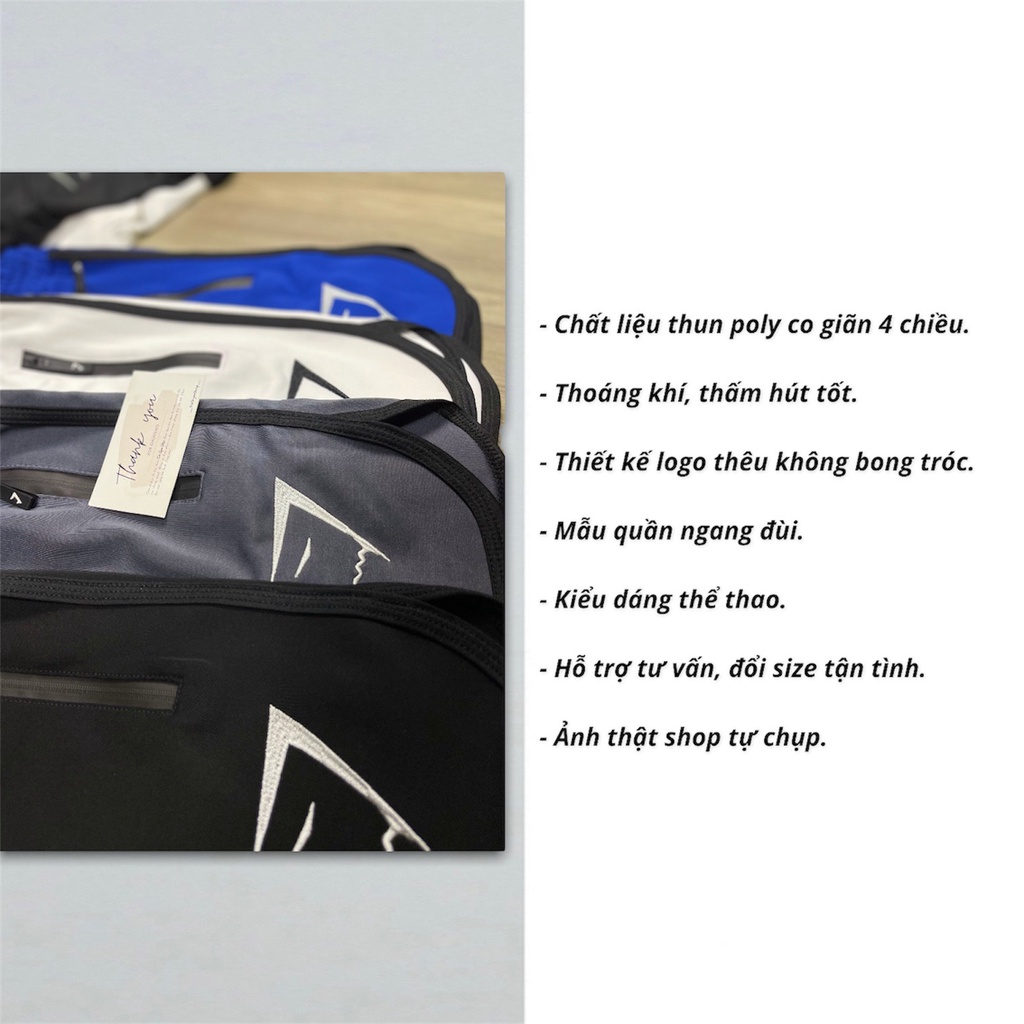 Quần đùi tập gym nam DO GYM SHOP thun poly không xù lông, thoáng mát, logo thêu