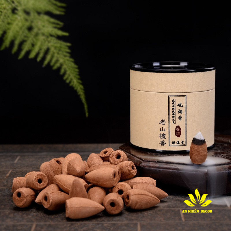 Nụ Trầm Khói Ngược Hình Búp Sen Hộp Trụ 40 Nụ - Nguyên liệu gỗ tự nhiên, không độc hại