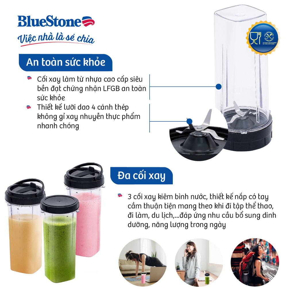 [Mã ELBLUEWL5 giảm 10% đơn 500K] Máy xay sinh tố BlueStone personal blender BLB-5310