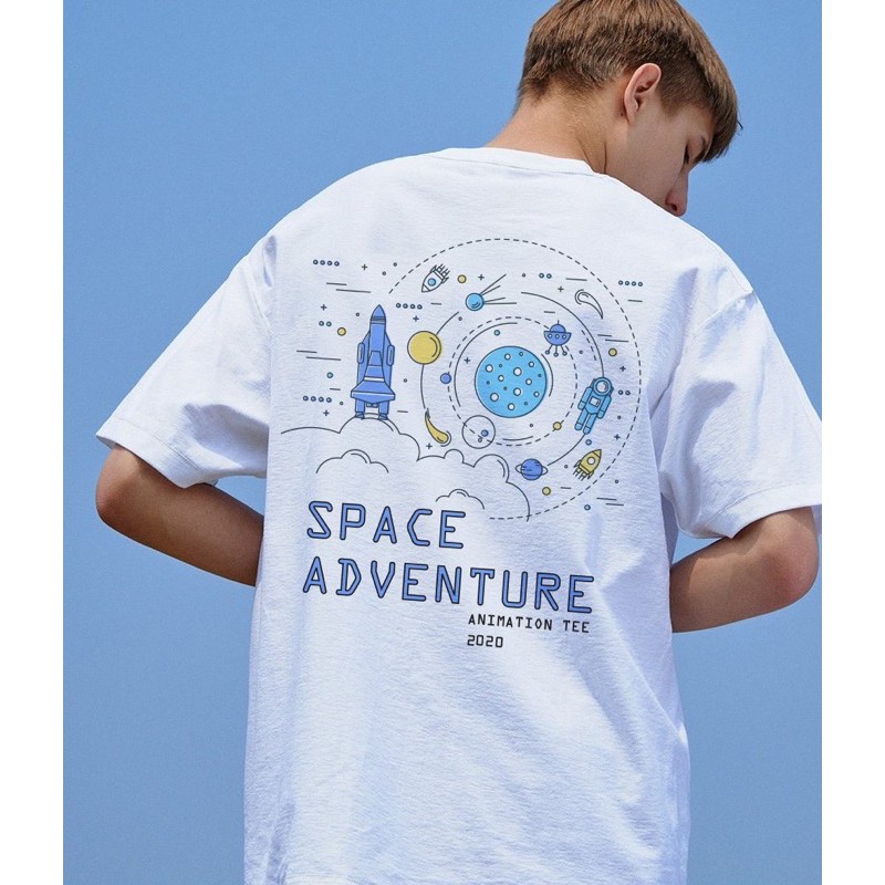 Áo Thun Unisex Tay Lỡ Form Rộng - Space Adventure | BigBuy360 - bigbuy360.vn