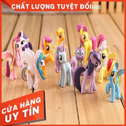 Ngựa Pony thiên thần set 12 con loại to | Ngựa thiên thần Poly loại to