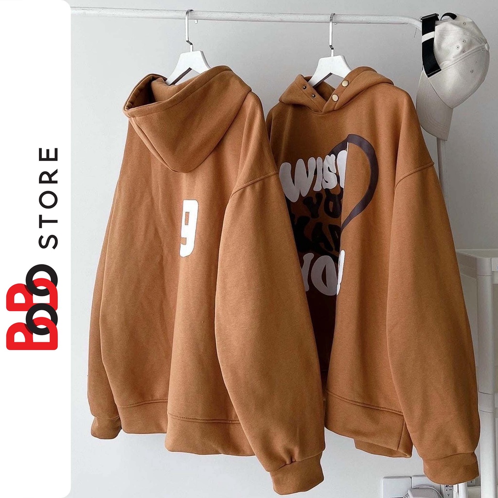 Áo khoác hoodie nỉ bông form rộng unisez nam nữ in chữ nổi dành cho nam nữ - BoBo Store