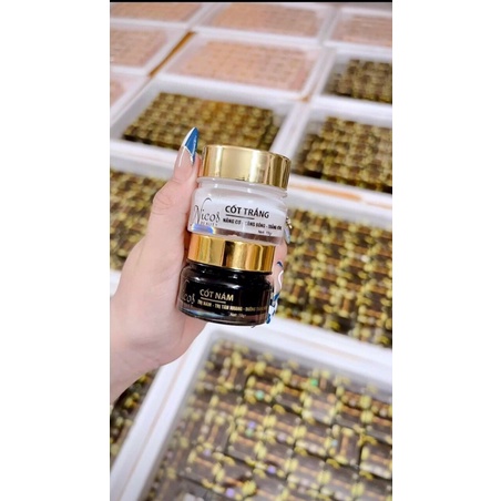 TRỌN BỘ 4 SẢN PHẨM ĐÔNG Y NICOS- kem cốt nám- cốt trắng nicos- sữa rửa mặt- Tinh chất mật ong