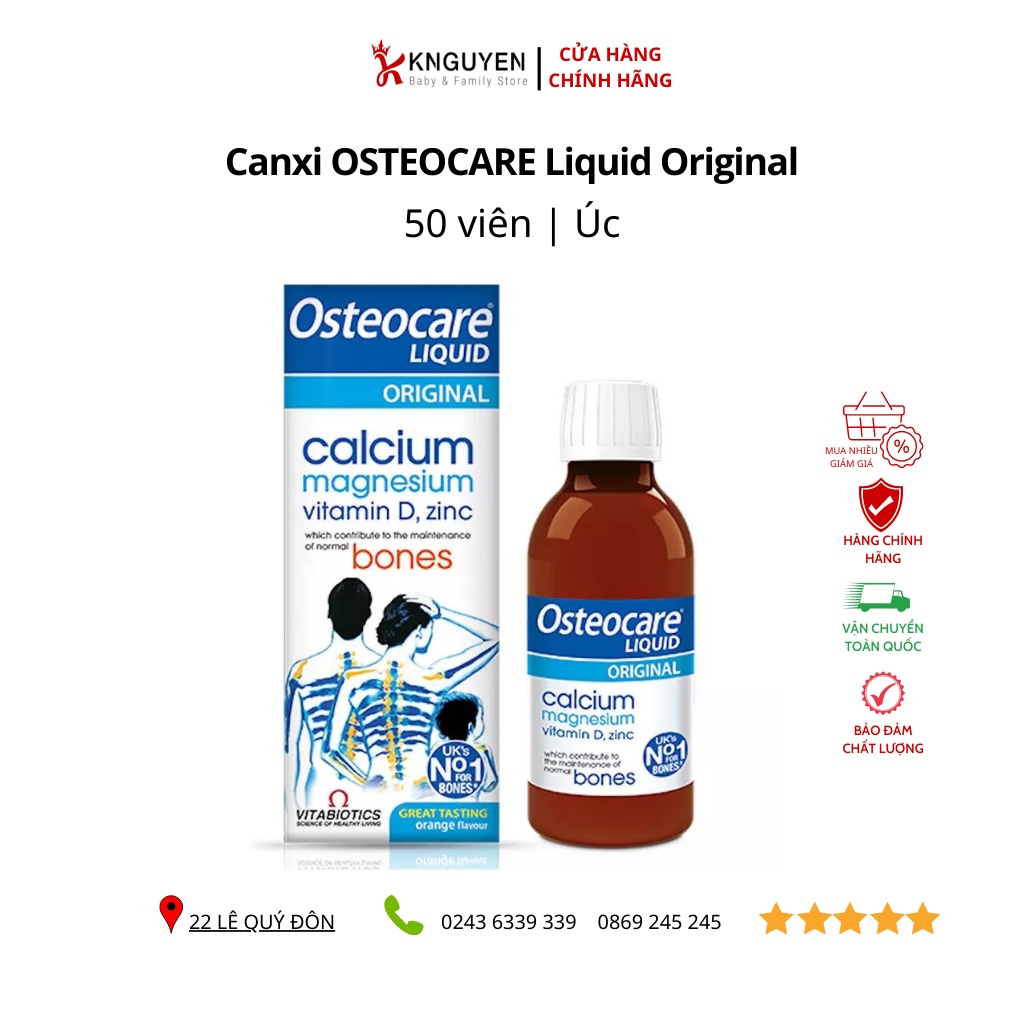 Canxi Osteocare💖FREESHIP💖Canxi nước Osteocare Original Liquid, cho người từ 3 tuổi trở lên (mới)