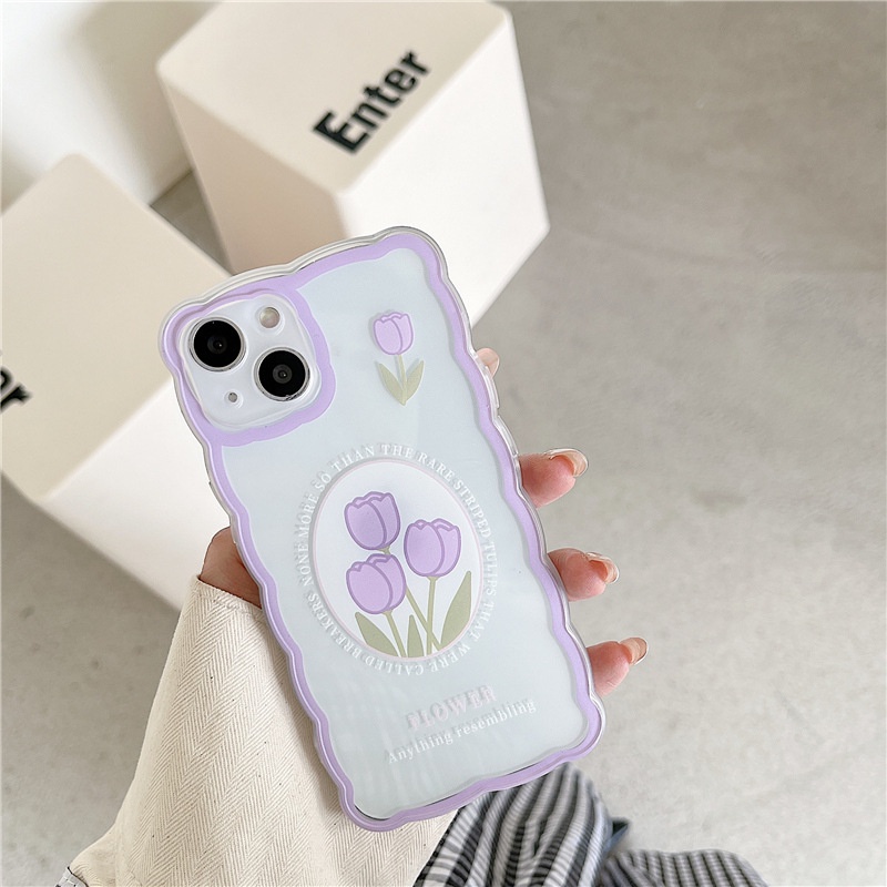 Ốp lưng IPhone  trong lượn sóng hoa la vie 6/6s/6plus/6splus/7/7plus/8/8plus/xs/11/12/13/14/pro/max/plus/promax TLS18
