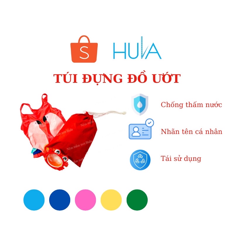 TÚI ĐỰNG ĐỒ DƠ CHO BÉ ĐI HỌC – TÚI ĐỰNG ĐỒ ƯỚT ĐI BƠI, ĐI BIỂN (ĐỎ)