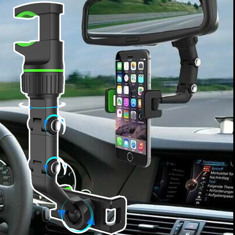 Giá Đỡ Điện Thoại Đa Năng Xoay 360 Độ Gắn Kính Chiếu Hậu Xe Ô Tô