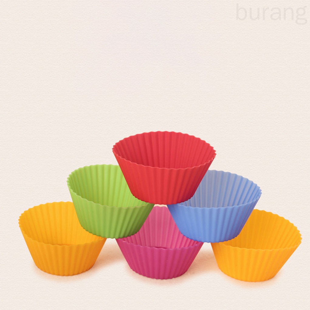 Set 8 cốc đựng bánh nướng nhỏ bằng silicon nhiều màu có thể tái sử dụng tiện lợi