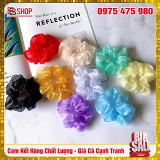 Dây Cột Tóc Scrunchies Vải Voan Kính Phong Cách Hàn Quốc