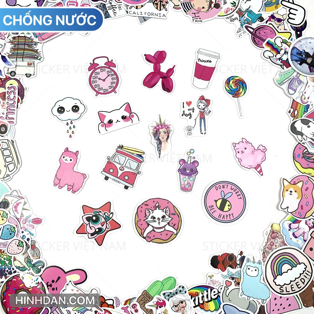 Sticker CUTE - dễ thương cho bé dán tủ, bàn học, nón bảo hiểm, đàn ukulele, guitar, máy tính, máy chơi game