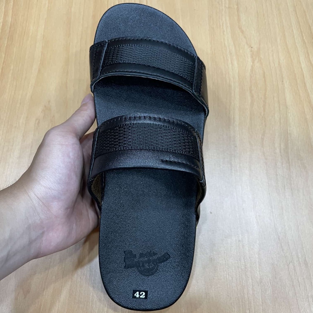 Dép quai ngang kẹp dù nam da bò 100% siêu bền