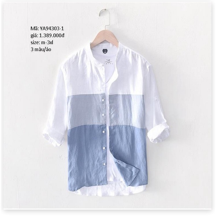 ÁO SƠ MI NAM CỔ TÀU CHẤT VẢI ĐŨI MÁT XỊN PHỐI 3 MÀU CỰC HOT [SUPER FASHION] | BigBuy360 - bigbuy360.vn