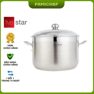 Nồi luộc gà Inox 3 đáy nắp Inox Fivestar FSNX36001. 36cm