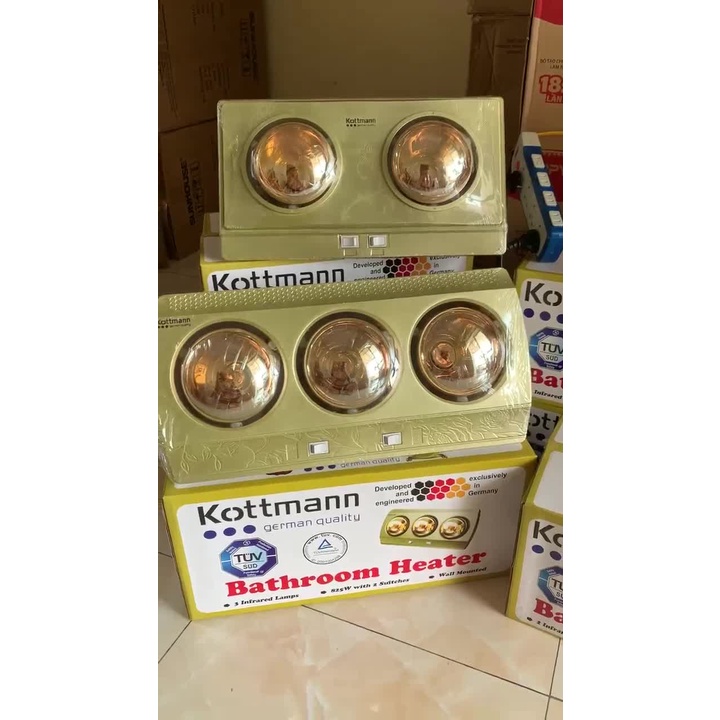 Đèn nhà tắm 2 bóng 3 bóng sưởi ấm nhanh, điều chỉnh từng bóng tiện lợi Đèn sưởi phòng tắm 2/3 bóng bảo hành 12 tháng