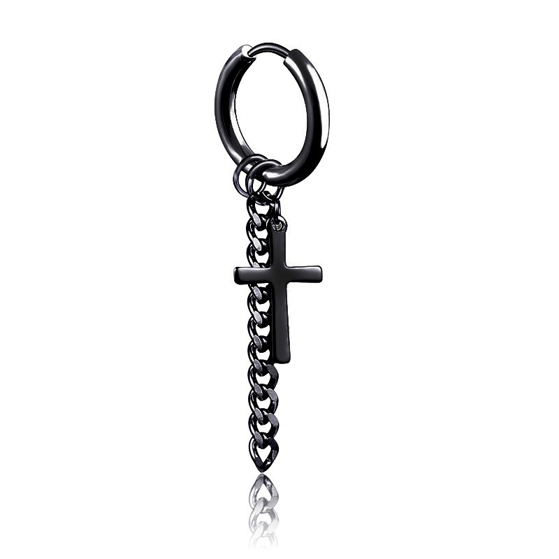Khuyên Tai Thánh Giá, Bông Tai Nam Cross Chain Earrings/Earcuffs (giá 1 chiếc)