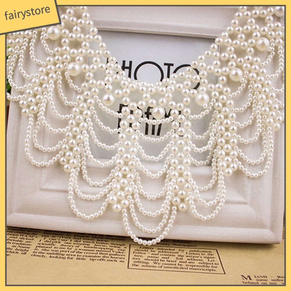 Vòng cổ statement ngọc trai giả thanh lịch cho nữ