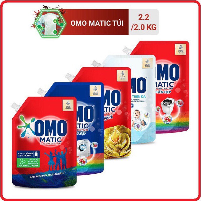 NƯỚC GIẶT Ô MÔ MATIC KHỬ MÙI THƯ THÁI HOA OẢI HƯƠNG ( Cửa trước loại 2Kg)