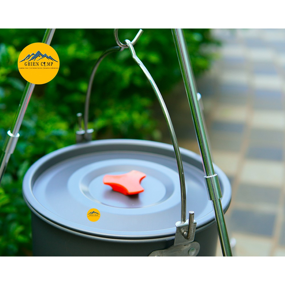 Nồi Treo Dã Ngoại Searock SRHCKP-AL6061 Dung Tích 4,5L Nhôm Hợp Kim Quai Thép Không Gỉ Dùng Cắm Trại Dã Ngoại lô lô