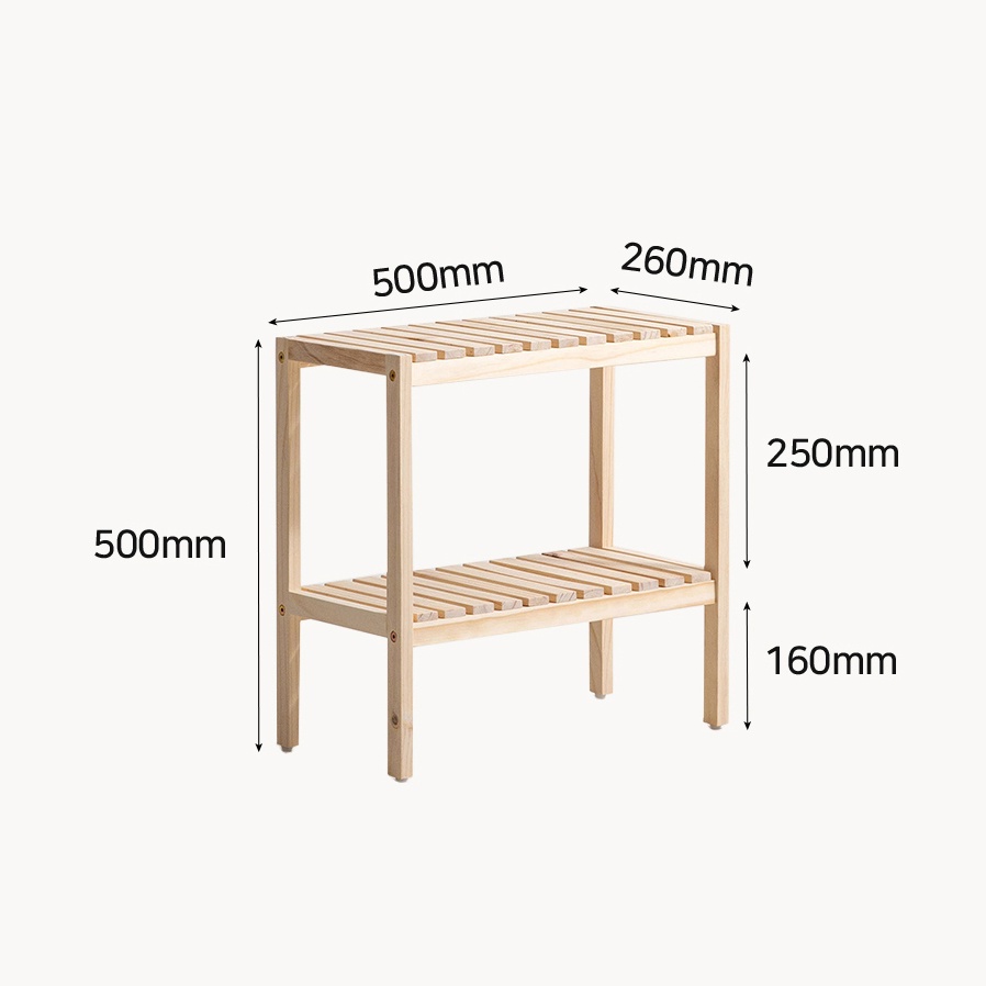 KỆ GỖ ĐA NĂNG XUẤT KHẨU HÀN QUỐC - BENCH 2F SIZE 50 NATURAL - ORI NỘI THẤT HÀN QUỐC