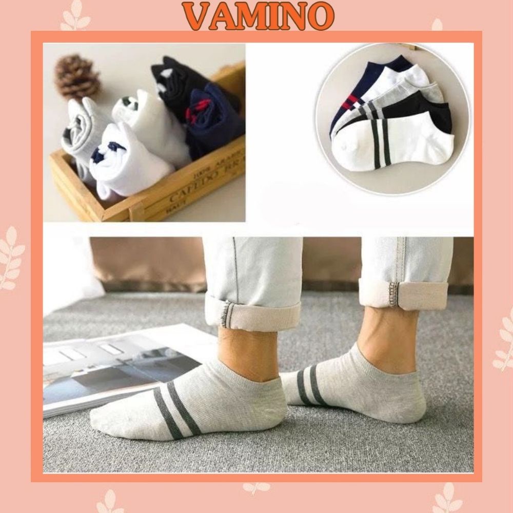 Tất vớ lười ngắn cổ nam nữ kẻ ngang unisex Hàn Quốc siêu hot TN06 Siêu Hot