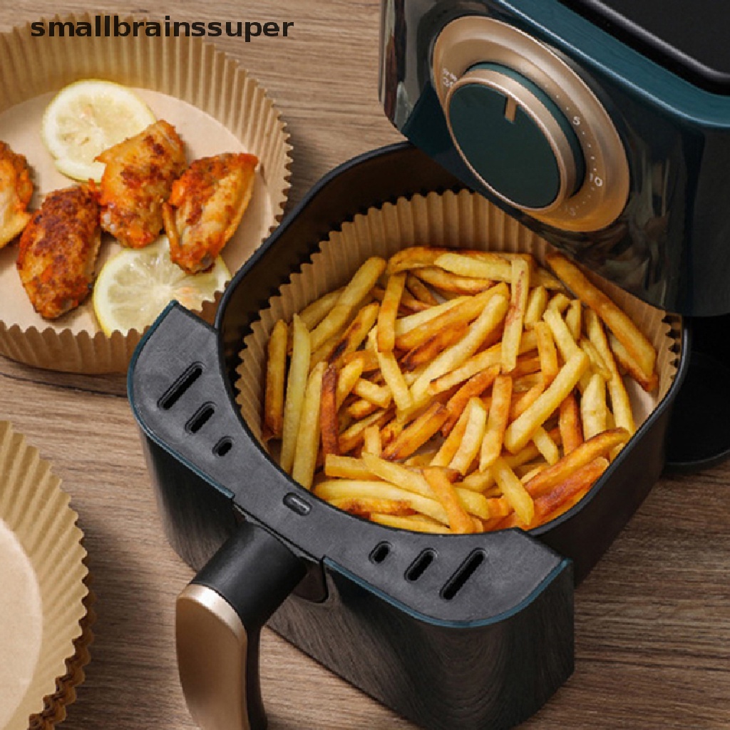 Smallbrainssuper 50x Air Fryer Disposable Paper Liner Mat Non-stick for Baking Roasting Oil-proof SBS