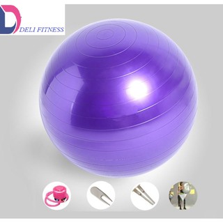 Bóng tập Gym/Yoga trơn 65cm ( Khách chọn màu + Tặng bơm bóng )