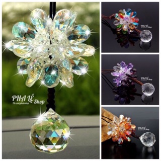 Dây Treo Pha Lê Hình Lồng Đèn Quả Cầu Tròn Dùng Trang Trí Xe Ôtô