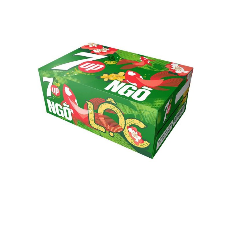 Thùng 24 lon nước ngọt 7 Up hương Chanh 330ml