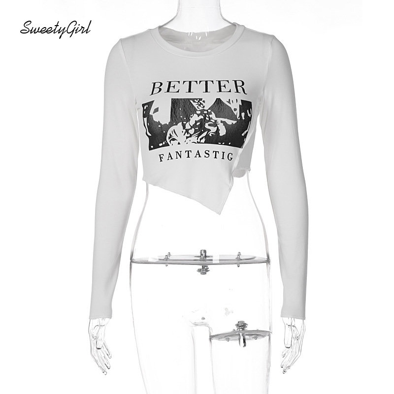 Áo Thun Tay Dài Cổ Tròn In Chữ Phối Màu Tương Phản Thời Trang 2022 Cho Nữ