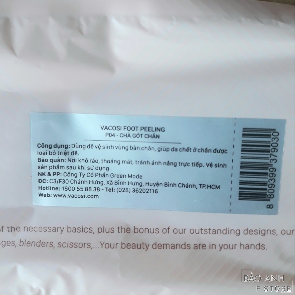 Dụng cụ chà gót chân VACOSI FOOT PEELING cây chà gót chân tẩy da chết mềm gót P04,P01,P02