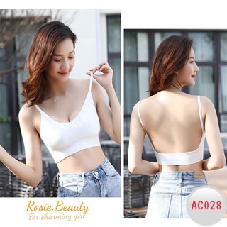 Áo bra cotton tăm áo có lót phong cách Hàn Quốc cực hot 2019 A/C028
