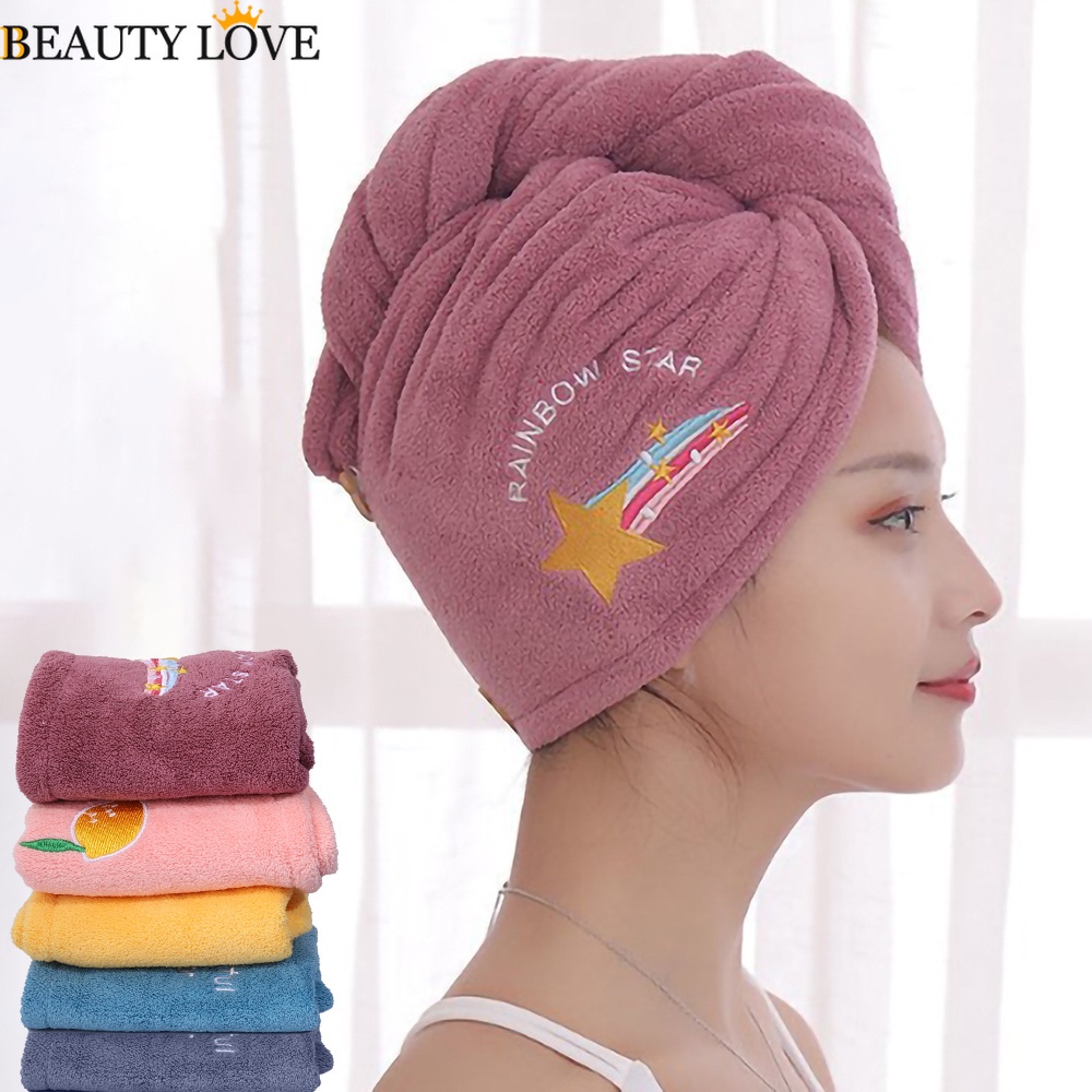Mũ Lông Cừu San Hô Siêu Thấm Hút Nhiều Màu Tùy Chọn Dễ Thương / Khăn Lau Tóc Mềm Mại Cho Nữ / Phòng Tắm