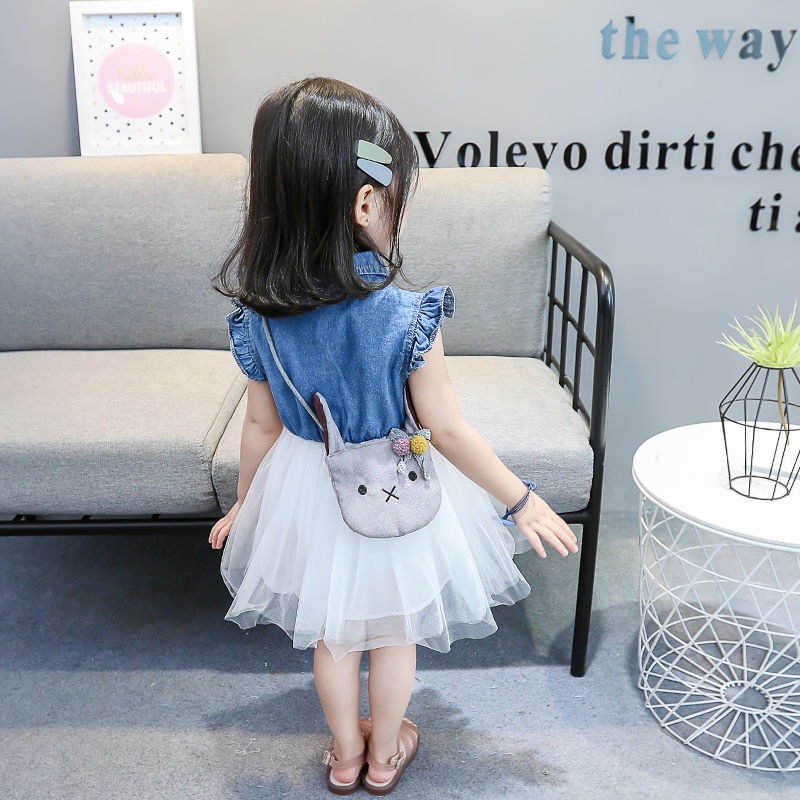 Đầm Denim Không Tay Thời Trang Mùa Hè Hàn Quốc 2019 Mới Cho Bé Gái 0-1 - 2-3 Tuổi