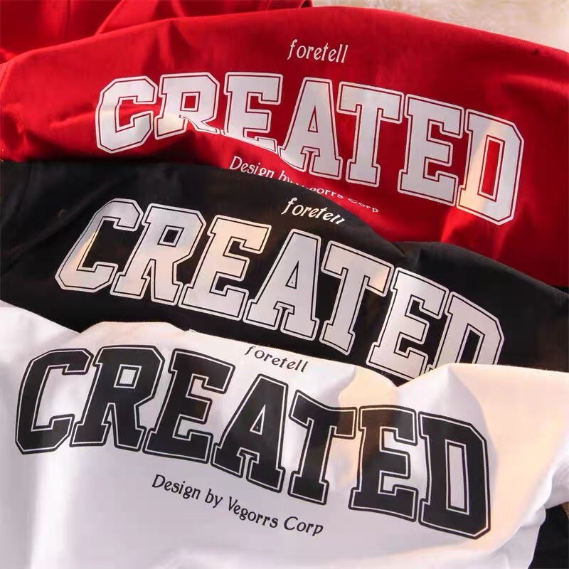 Áo thun cotton tay lỡ dáng rộng unisex - CREAT