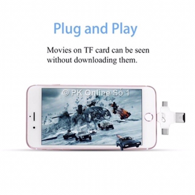 Đầu đọc thẻ nhớ Micro SD 4 in 1 cho Iphone Và Android