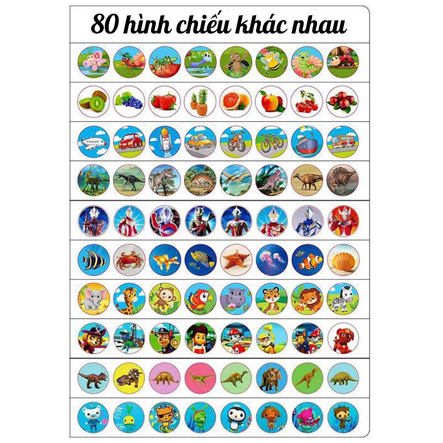 Đèn pin chiếu hình cho bé -80 hình chiếu cho bé thỏa thích khám phám