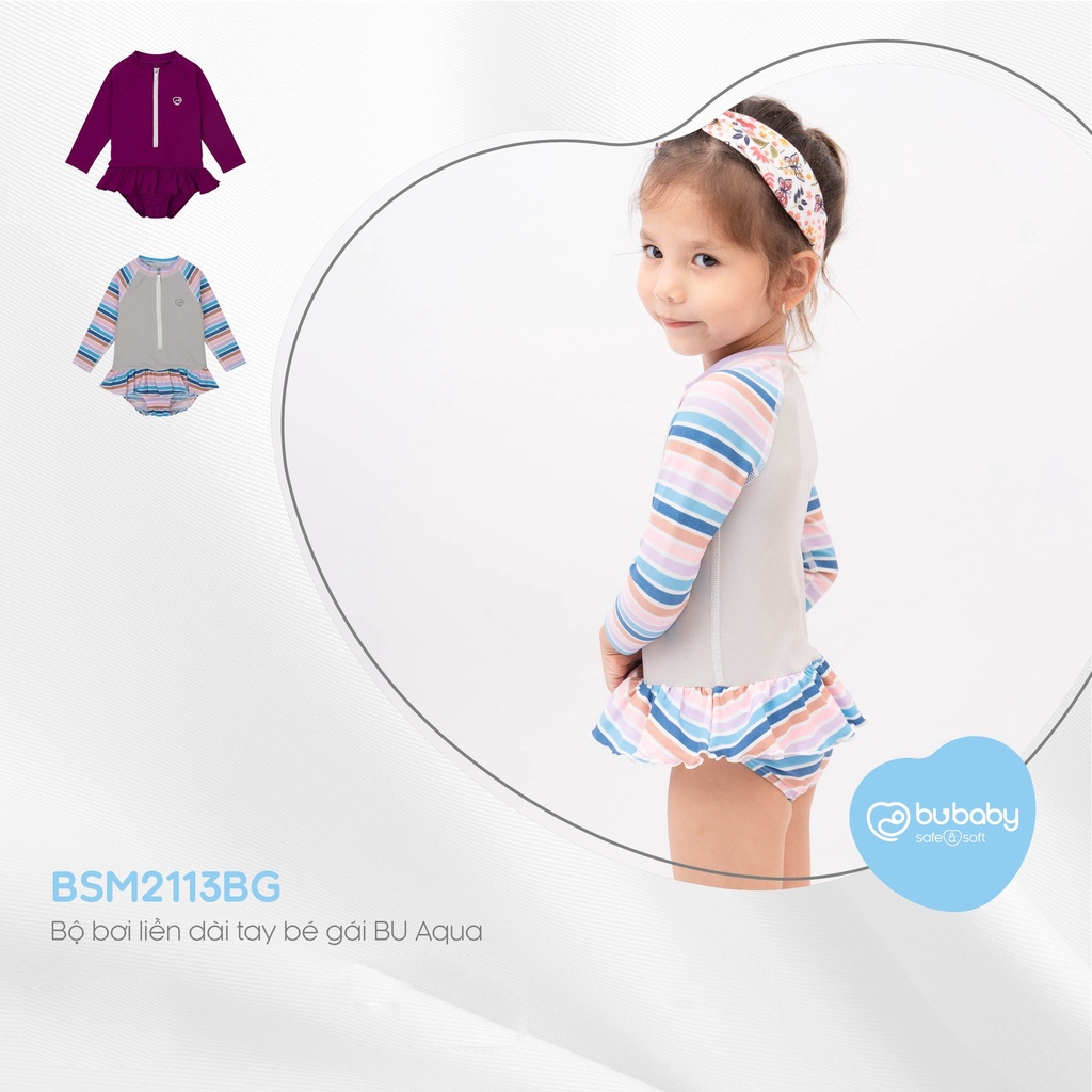 Bubaby Đồ bơi bé gái dài tay (các mom chọn màu vui lòng inb ạ)