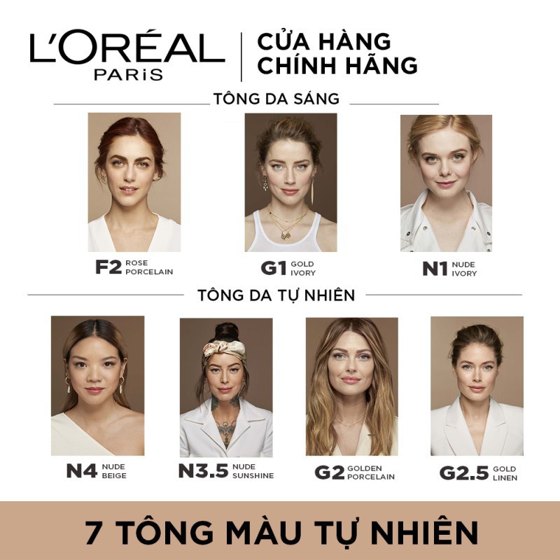 Kem nền mịn nhẹ dưỡng da dạng lỏng L'Oreal Paris True match Liquid Foundation 30ml