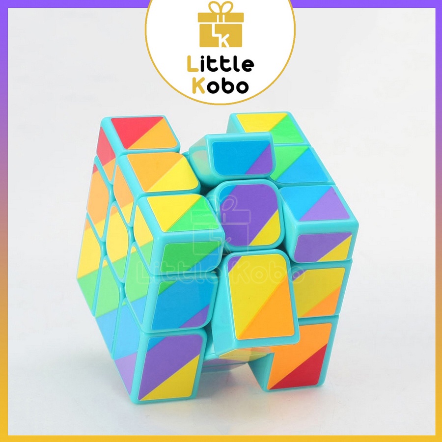 Rubik 3x3 YJ Unequal Six-Color Mirror Cube Rubic Biến Thể 3 Tầng Cầu Vồng Đồ Chơi Thông Minh