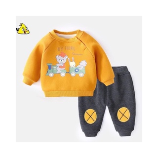 Bộ quần áo thu đông BABY SUP da cá cho bé cân nặng 8-21kg