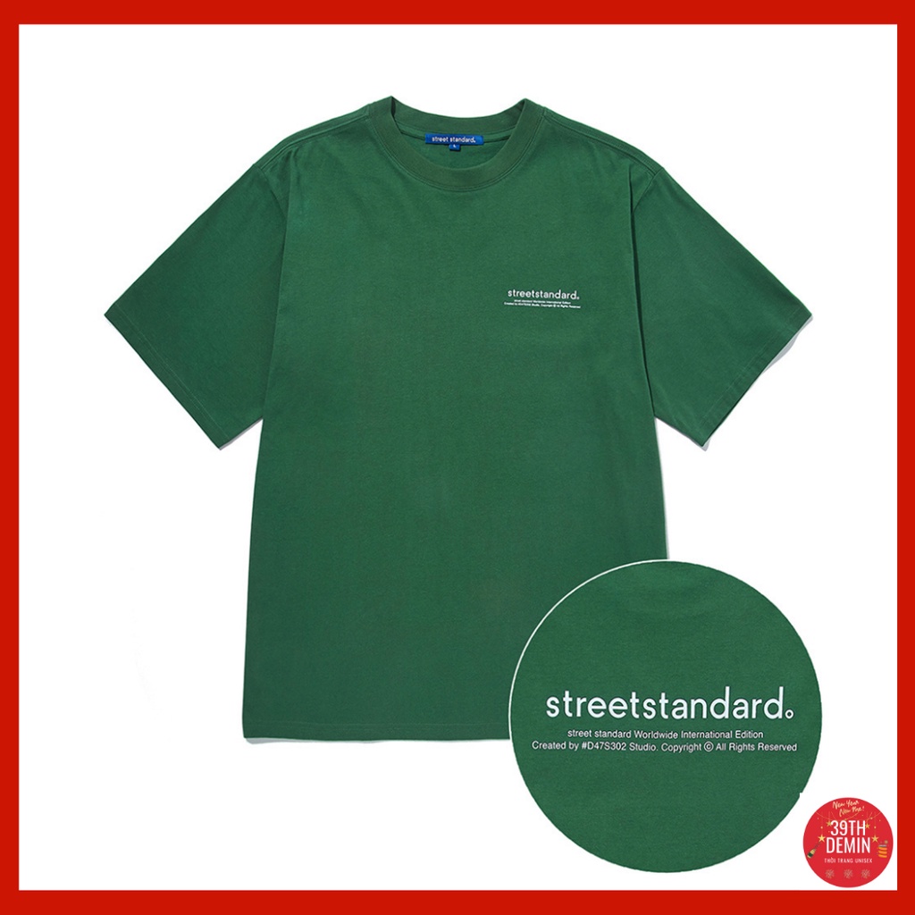 (sẵn) Áo thun tay lỡ COTTON STRESS STANDAR dáng unisex NAM NỮ form châu á phong cách HIP HOP Hàn Quốc