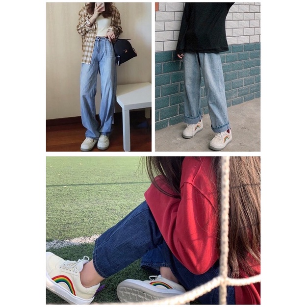 [THANH LÍ KHO] Giày sneaker cầu vồng đế độn cao_hàng chuẩn loại đẹp đúng form/ảnh thật cuối