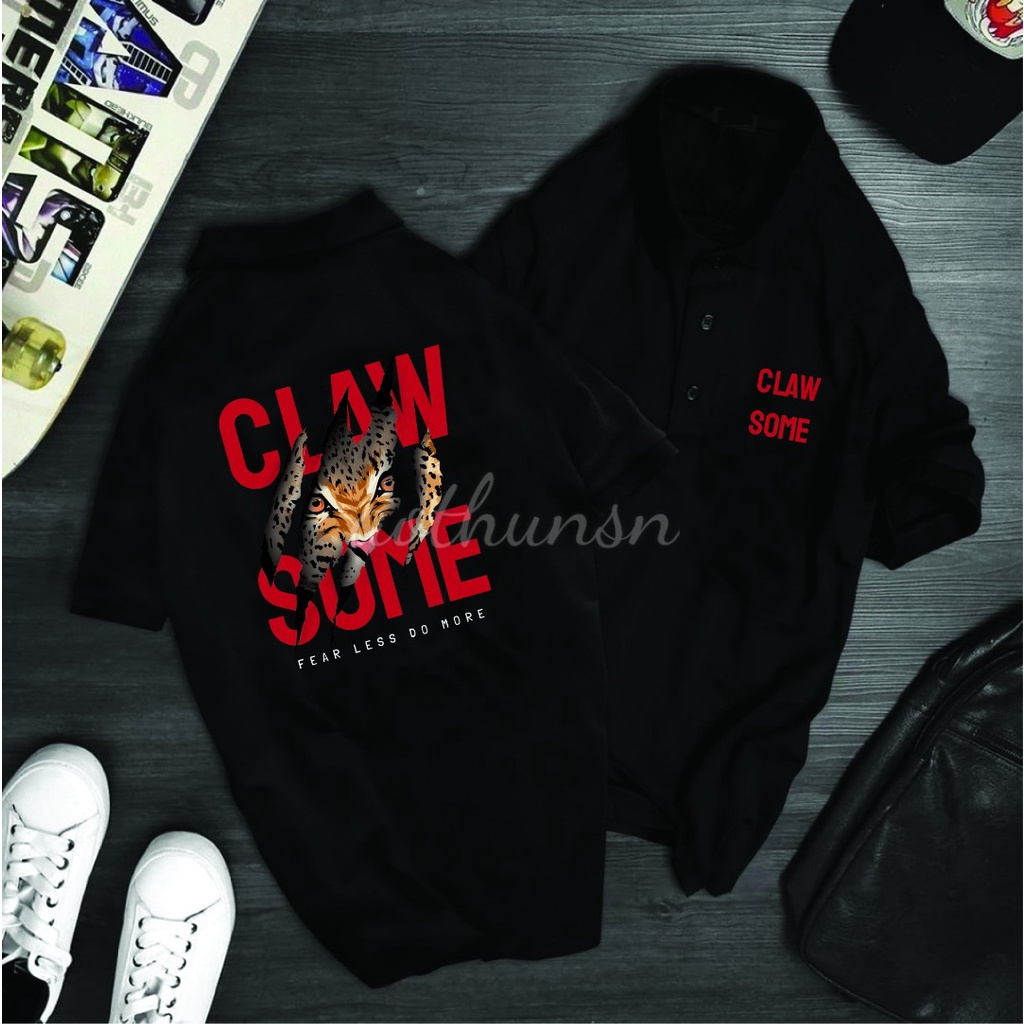 (aothunsn) Áo thun cổ trụ cổ bâu polo CỌP CLAW (vải da cá)
